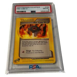 2003 PSA 8 Pokemon Aquapolis Fire Cube 01 #122 Graded